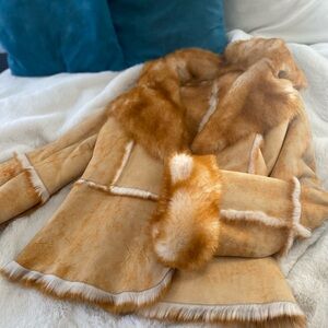 Exquisite custom dyed shearling women’s jacket